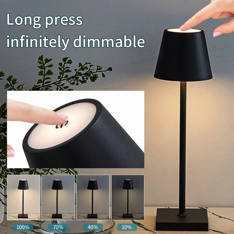 Rechargeable LED Table Lamp β Touch Control with 3 Dimming Levels