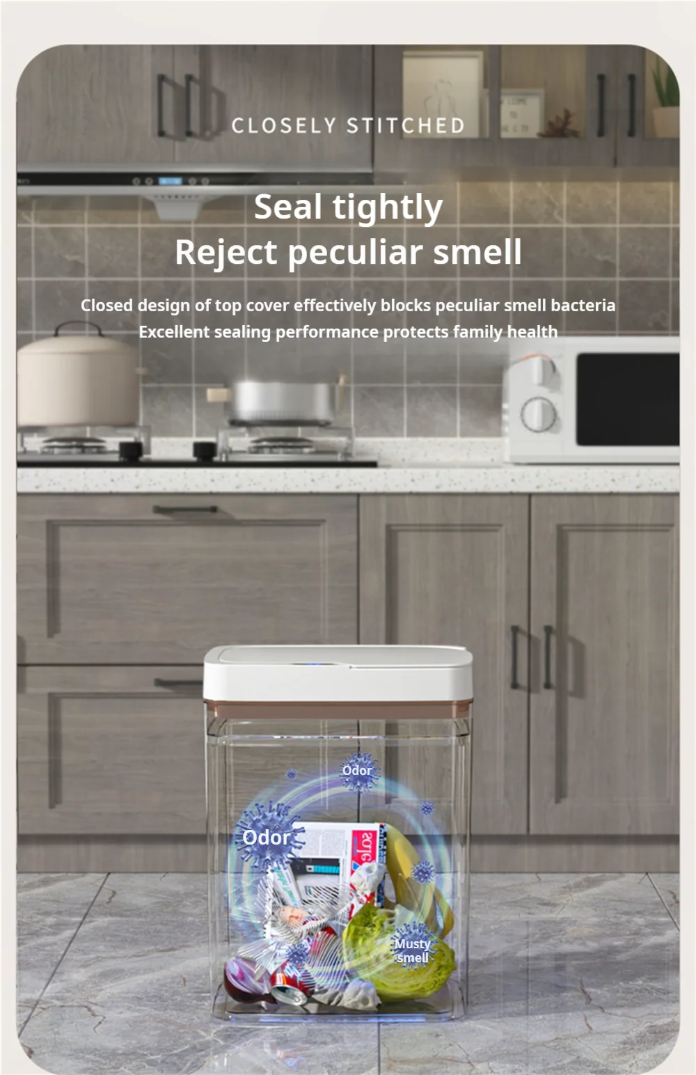 Smart Sensor Bathroom Trash Can – 15L Touchless with Automatic Bagging