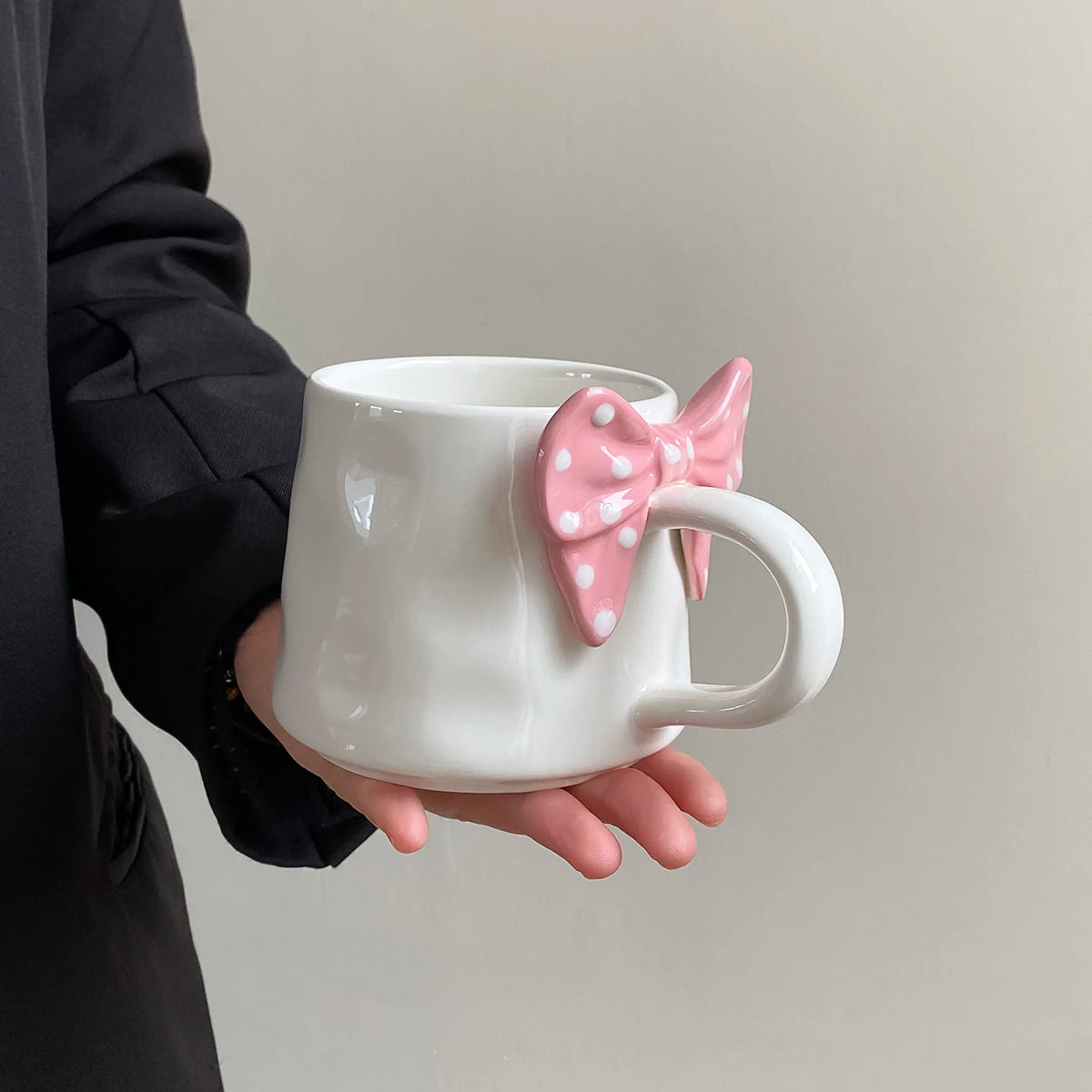Polka Dot Bow Mug β Pink Edition π