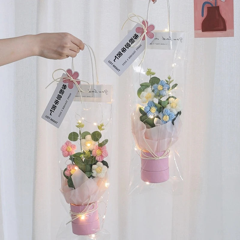 Crochet LED Flower Bouquet – Handmade Graduation & Wedding Gift