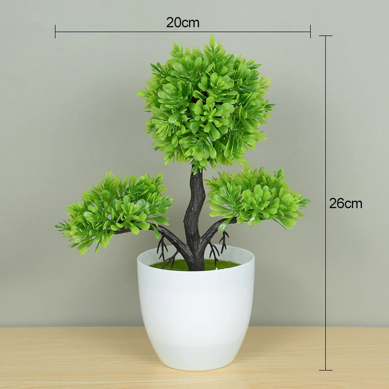Artificial Pink Blossom Bonsai Tree – Decorative Faux Plant in White Ceramic Pot
