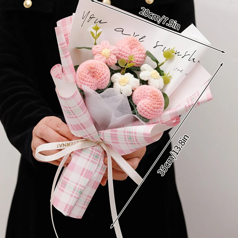 Crochet LED Flower Bouquet – Handmade Graduation & Wedding Gift
