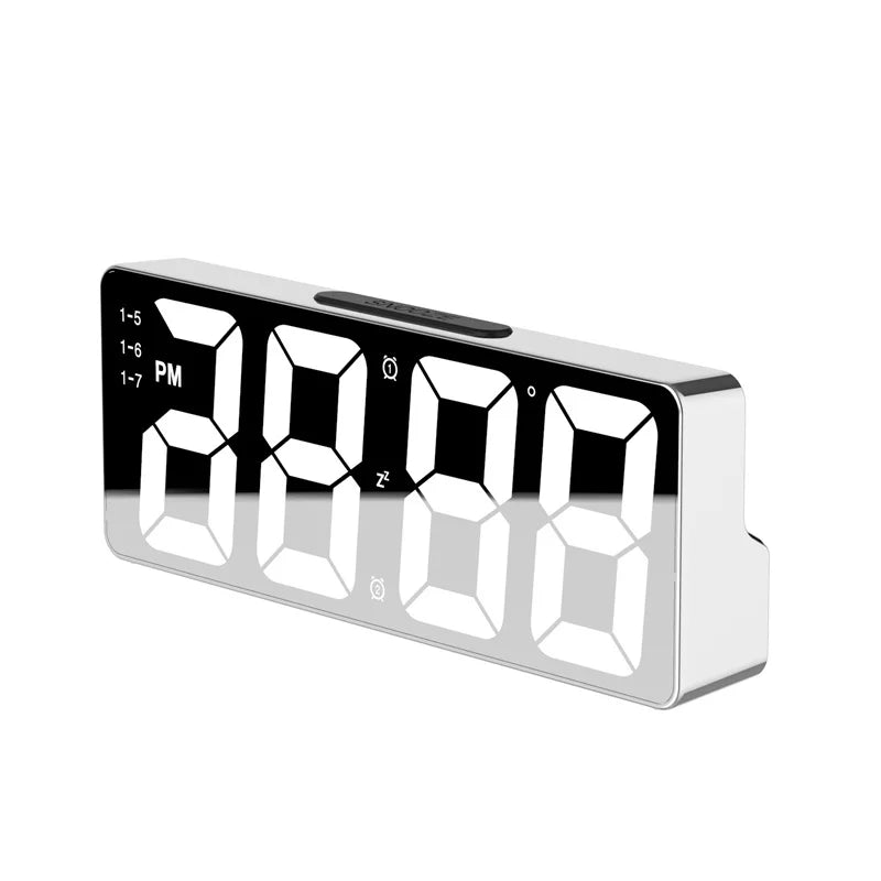 Modern LED Digital Alarm Clock with Temperature Display – Adjustable Brightness & 12/24 Hour Format