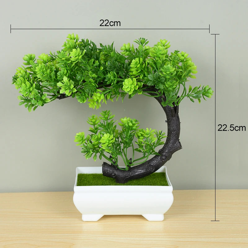 Artificial Pink Blossom Bonsai Tree – Decorative Faux Plant in White Ceramic Pot