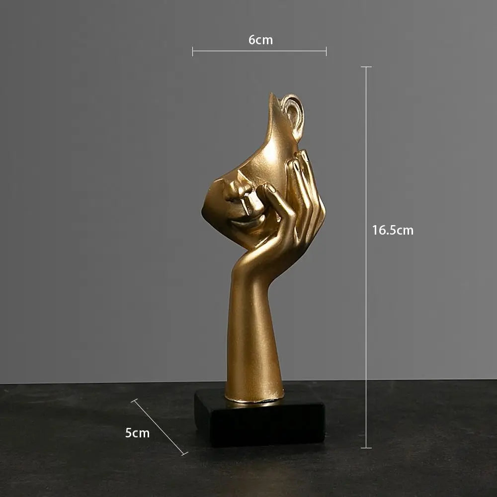 Abstract Resin Face Sculpture – Nordic Style Desktop Art Figurine for Home & Office Decor