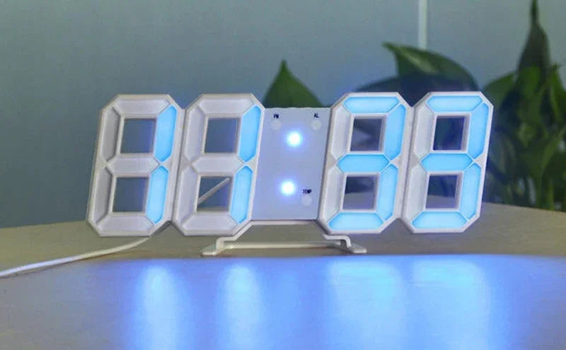 3D LED Digital Alarm Clock with Time, Date & Temperature – Modern Wall & Desk Display