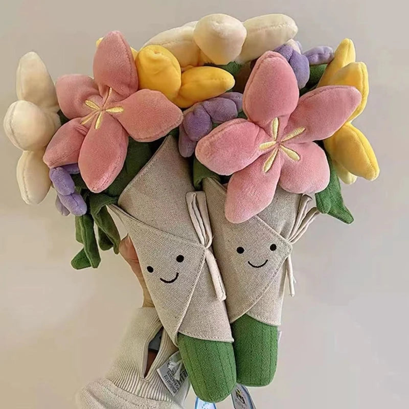 Plush Tulip Flower Bouquet – Soft Decorative Gift