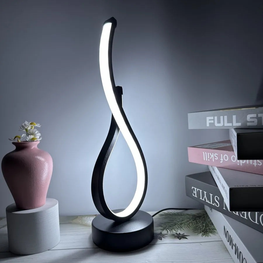 Loop LED Table Lamp – Tricolor Light for Cozy Bedroom or Café Corner