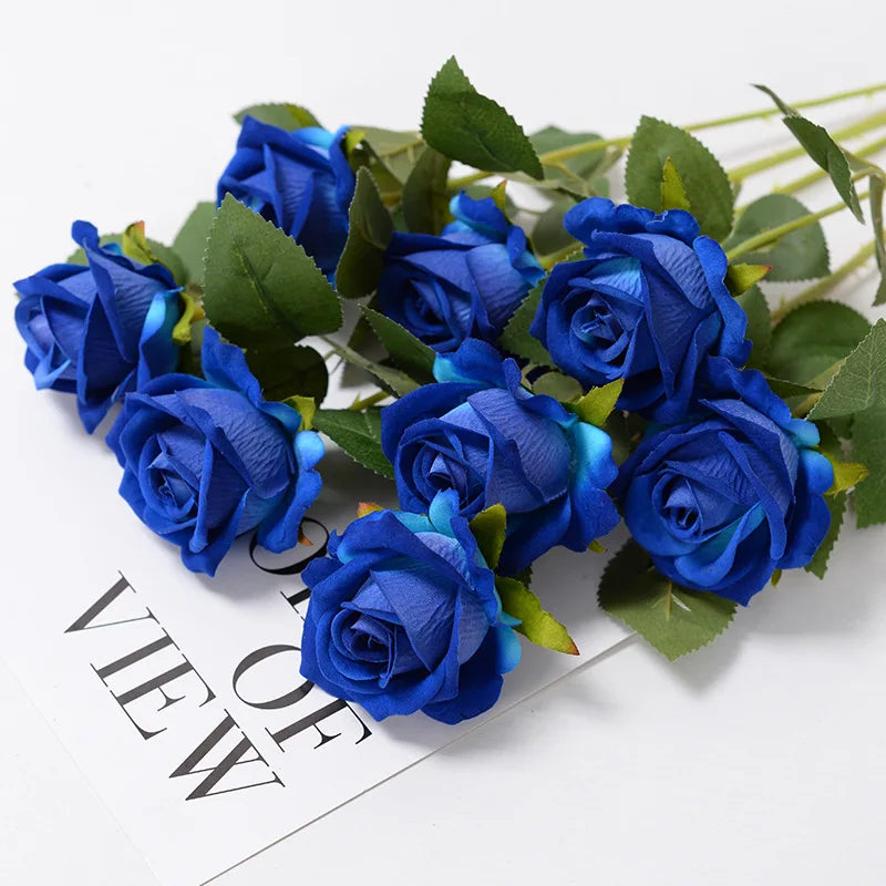 Realistic Artificial Rose Branch (3pcs) – Elegant Faux Flowers for Wedding & Home Decor
