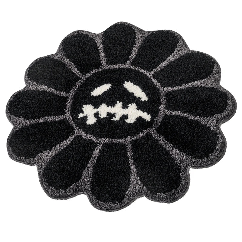 Smiling Flower Tufted Rug – Retro Accent for Cozy Spaces