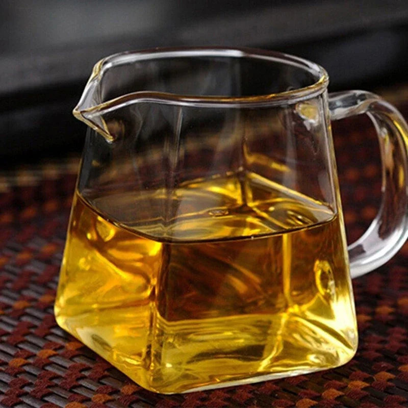 Heat Resistant Glass Teapot with Stainless Steel Infuser – Modern Square Design