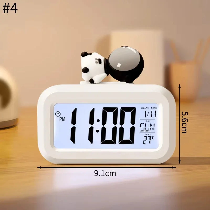 LED Digital Alarm Clock – Cute Cartoon Desk Clock with Night Light