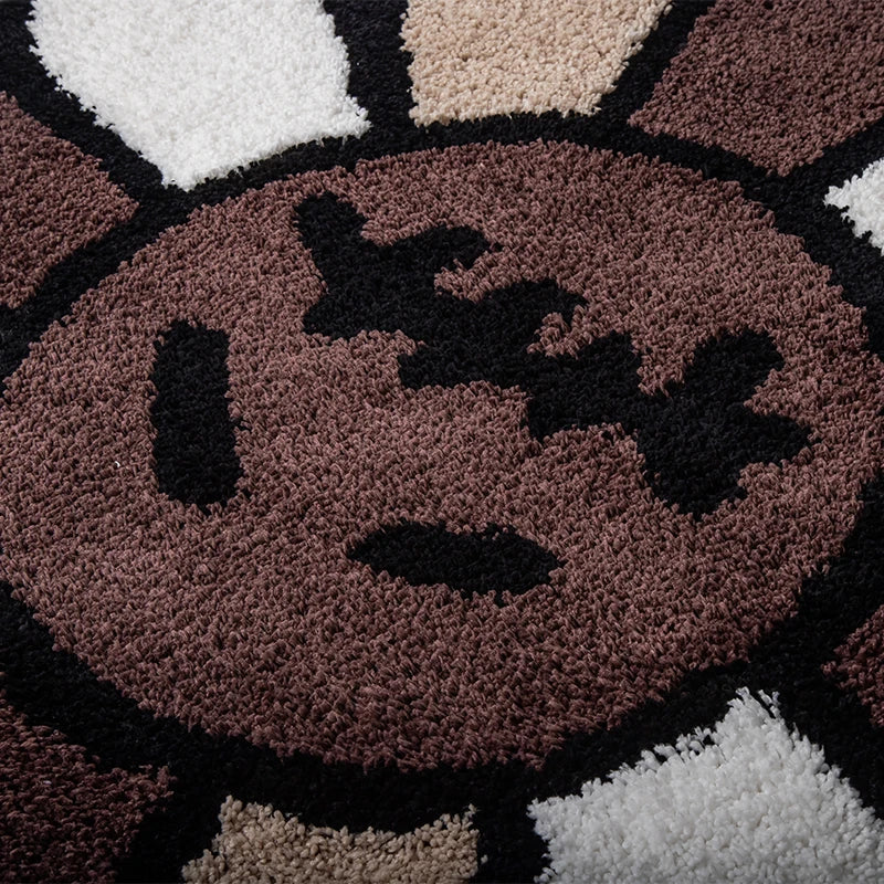 Smiling Flower Tufted Rug – Retro Accent for Cozy Spaces