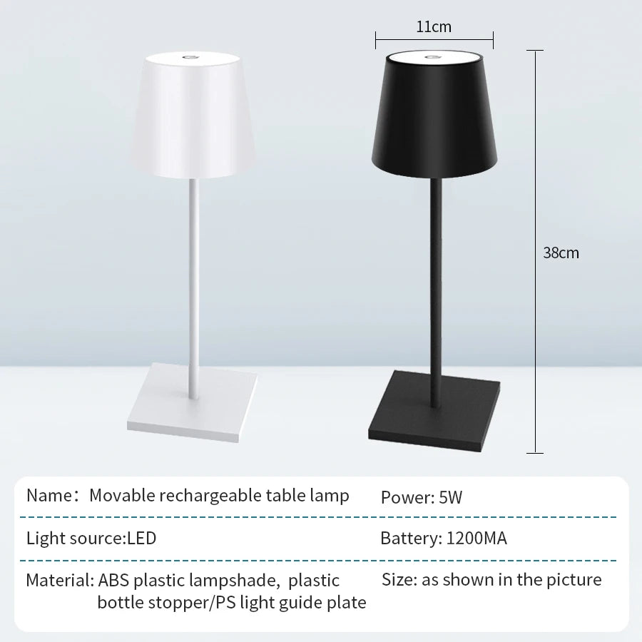Rechargeable LED Table Lamp β Touch Control with 3 Dimming Levels