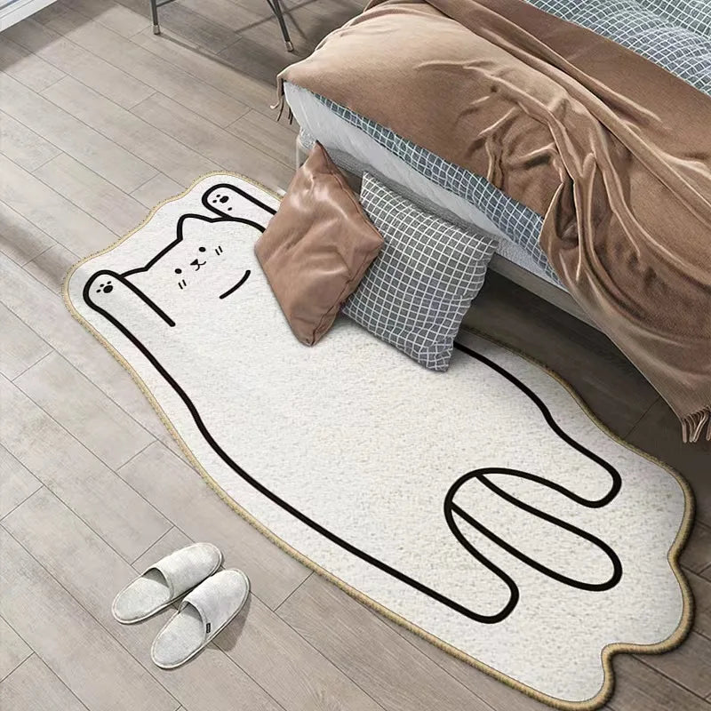 Cozy Bear-Shaped Cartoon Carpet – Soft Cashmere Floor Mat for Bedroom, Living Room & Kids’ Spaces (Multiple Sizes)