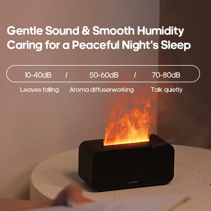 Flame Aroma Diffuser with LED Light & Timer – 120ml Portable Humidifier