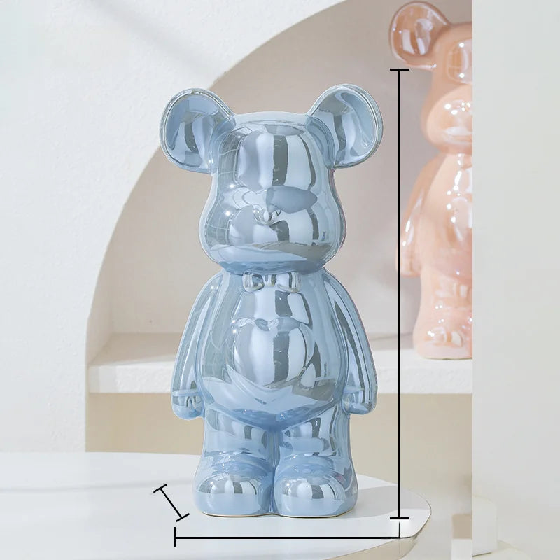 Aesthetic Ceramic Bearbrick Statue – Colorful Modern Home Decor Figure (17/27cm)