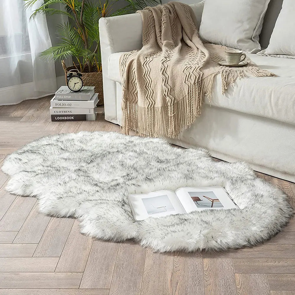 Soft Sheepskin Rug – Fluffy Faux Fur Carpet for Bedroom, Sofa & Living Room