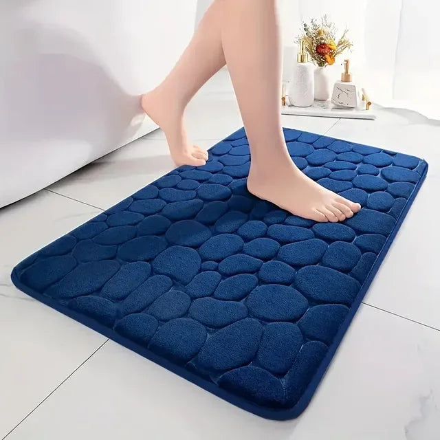 3D Cobblestone Bathroom Mat – Ultra Soft, Anti-Slip, Quick Drying