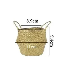 Handwoven Seaweed Wicker Basket – Multi-Use Boho Storage & Planter Basket (Various Sizes)