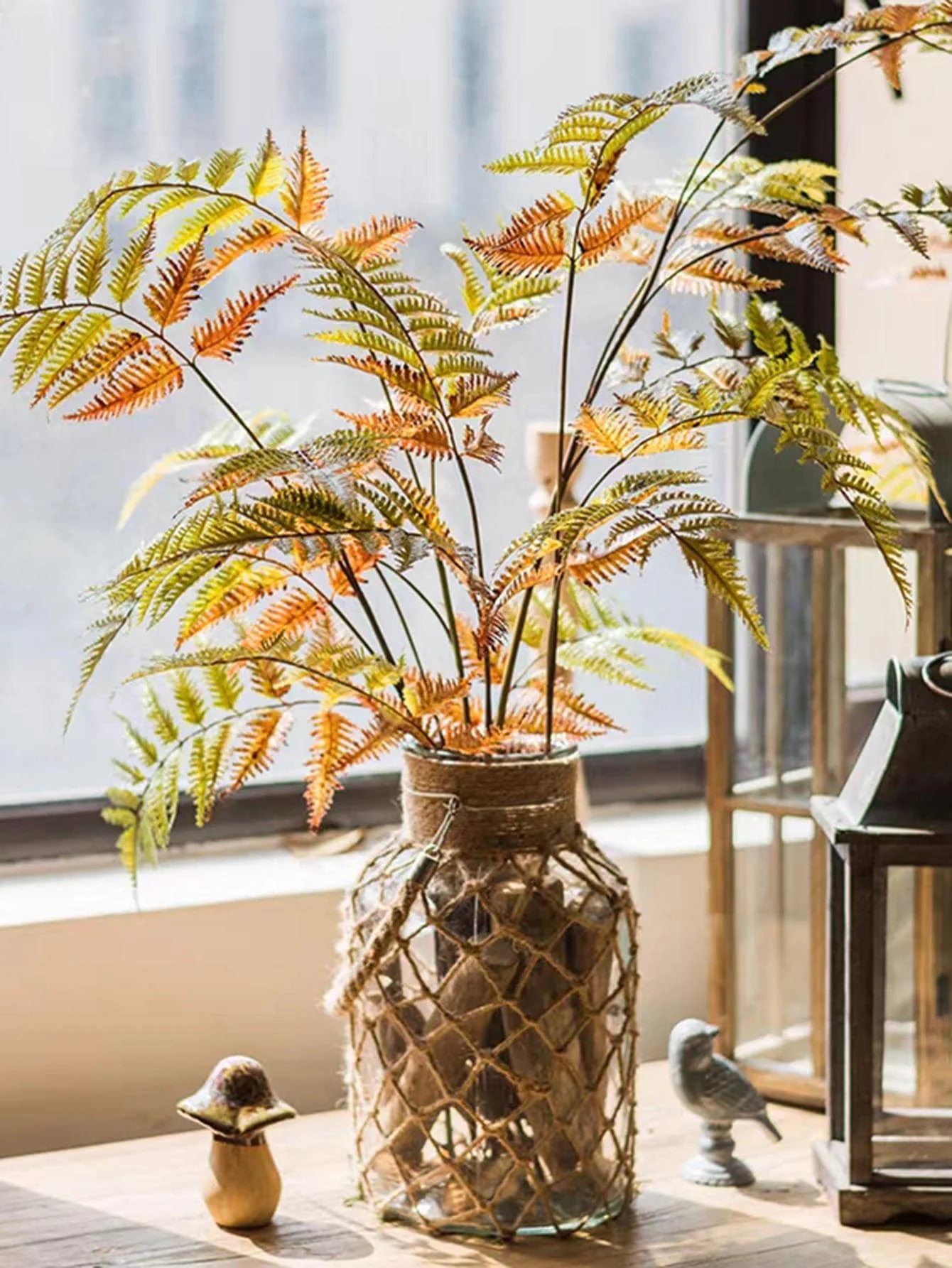 Boho Hemp Rope Glass Vase – Rustic Charm for Tables & Shelves