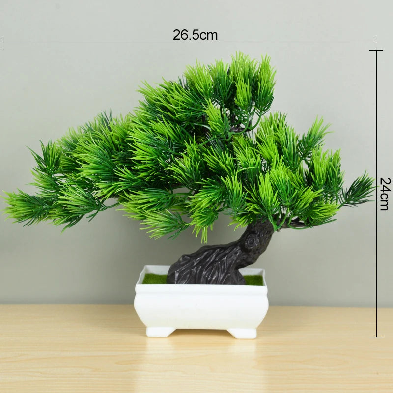 Artificial Pink Blossom Bonsai Tree – Decorative Faux Plant in White Ceramic Pot