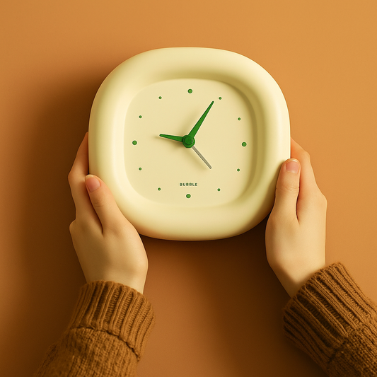 Cream Bubble Wall Clock – Silent Non-Ticking Minimalist Clock for Bedroom & Living Room