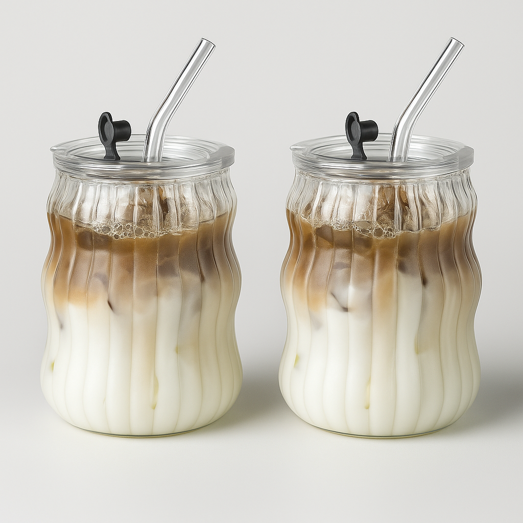 Glass Mugs – Heat-Resistant Tumbler Set for Coffee, Tea, or Juice (2/4/6 PCS)