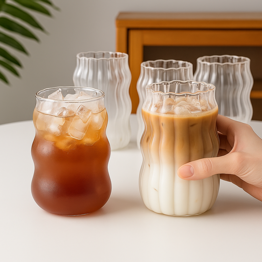 Glass Mugs – Heat-Resistant Tumbler Set for Coffee, Tea, or Juice (2/4/6 PCS)