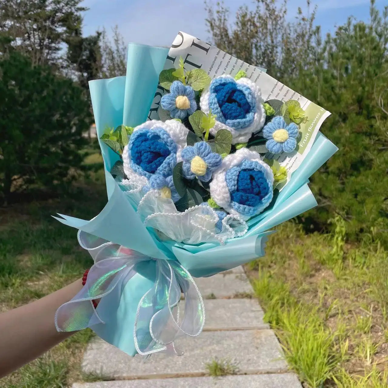 Handcrafted Knitted Flower Bouquet – Cozy Crochet Blooms for Gifting & Décor