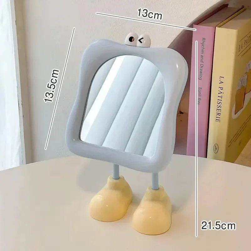 Cute Big Feet Desktop Mirror – Adorable Standing Makeup Mirror for Dorm or Vanity