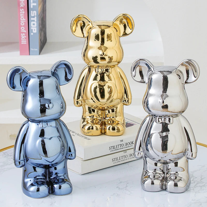 Aesthetic Ceramic Bearbrick Statue – Colorful Modern Home Decor Figure (17/27cm)
