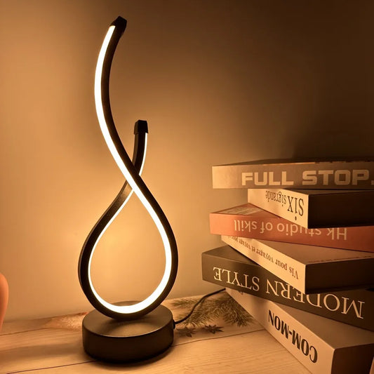 Loop LED Table Lamp – Tricolor Light for Cozy Bedroom or Café Corner