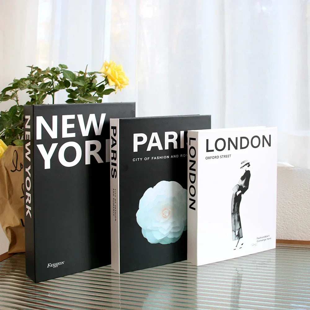 3Pcs Fashion Decorative Books – Modern Coffee Table Accent