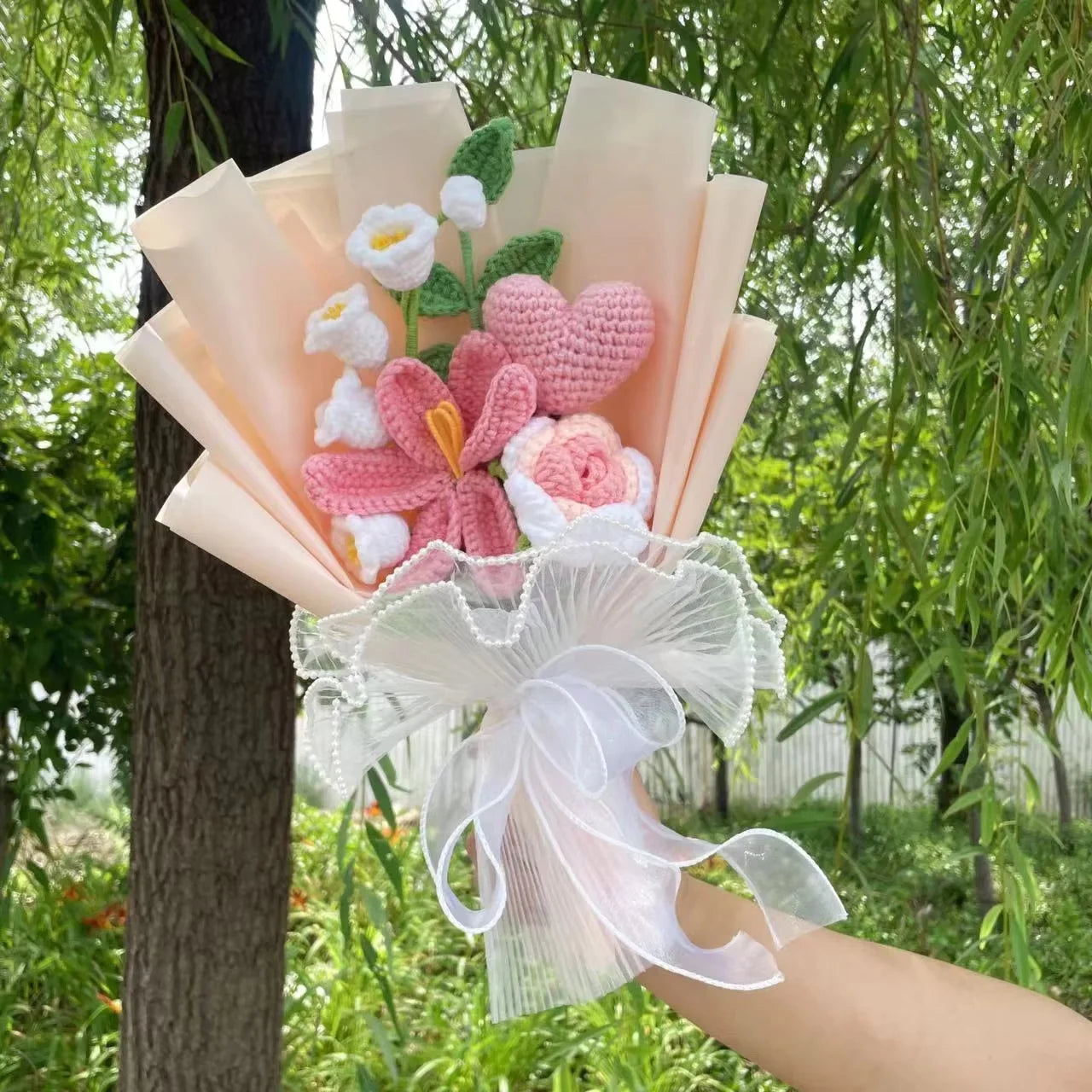 Handcrafted Knitted Flower Bouquet – Cozy Crochet Blooms for Gifting & Décor