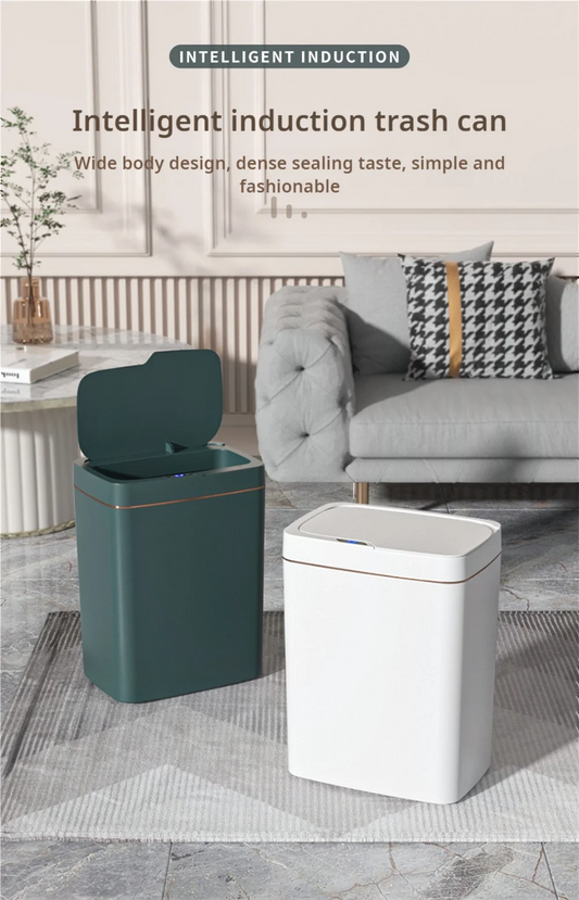Smart Sensor Bathroom Trash Can – 15L Touchless with Automatic Bagging