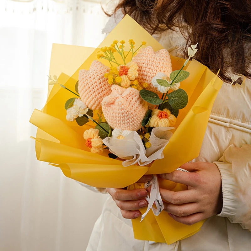 Crochet LED Flower Bouquet – Handmade Graduation & Wedding Gift