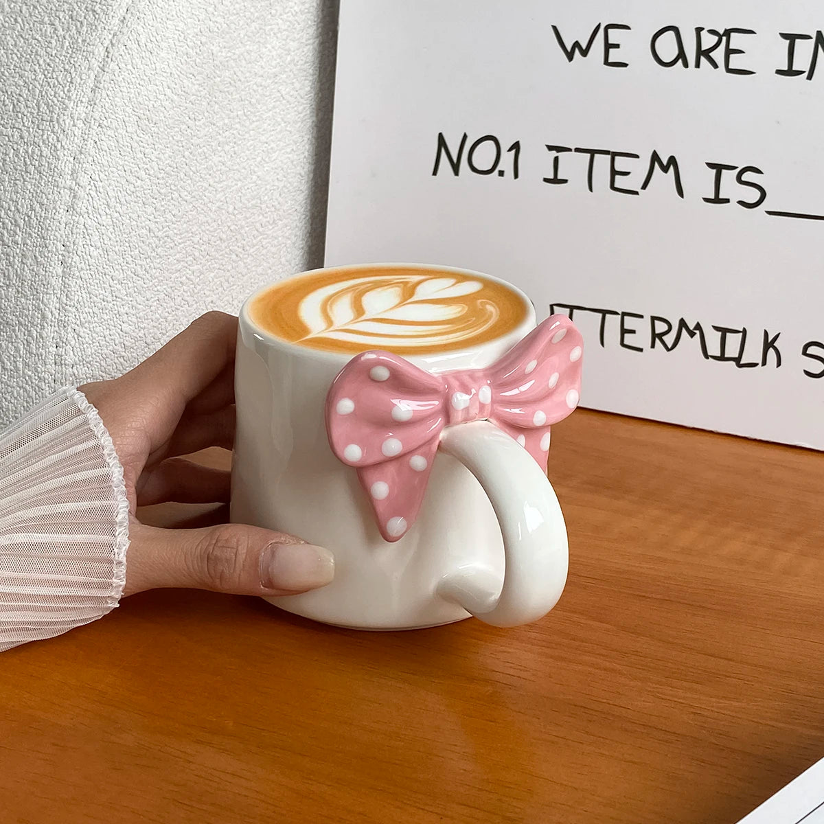 Polka Dot Bow Mug – Pink Edition 🎀