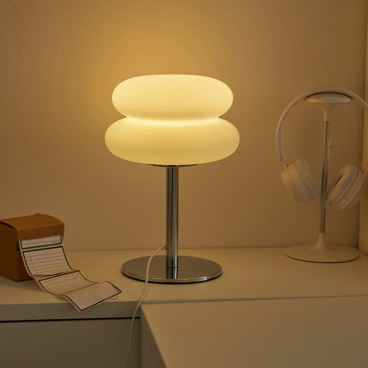 Creamy Dome Table Lamp – USB Plug-In with 3 Color Dimming for Bedroom or Study