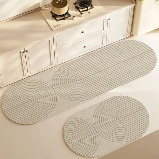 Modern Diatomite Kitchen & Bathroom Mat Set – Super Absorbent, Anti-Slip, Washable (Multiple Sizes)