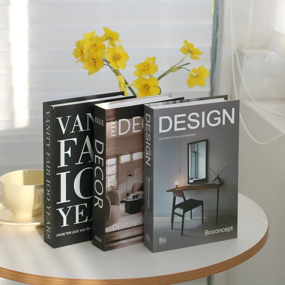 3Pcs Fashion Decorative Books – Modern Coffee Table Accent