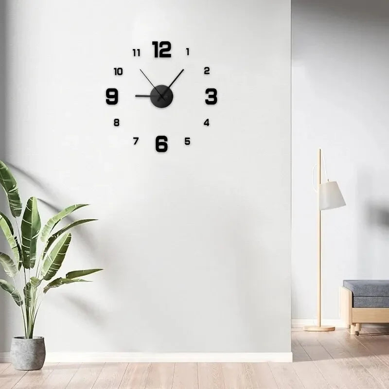 Minimalist Frameless DIY Wall Clock – Silent Modern Wall Décor for Home, Office, Bedroom