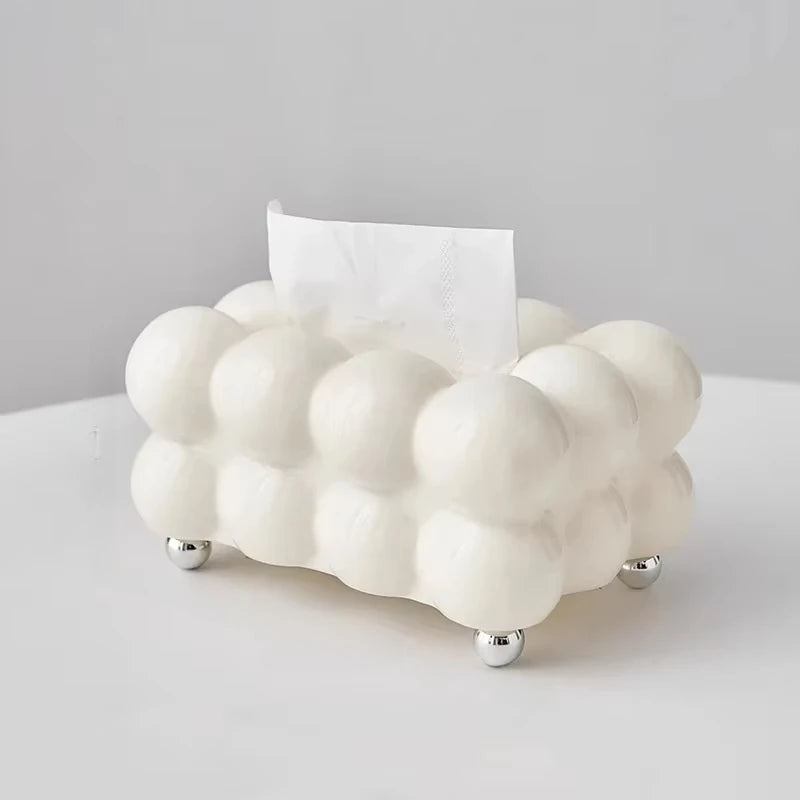 Cloud Bubble Tissue Box – Modern Decorative Napkin Holder for Home