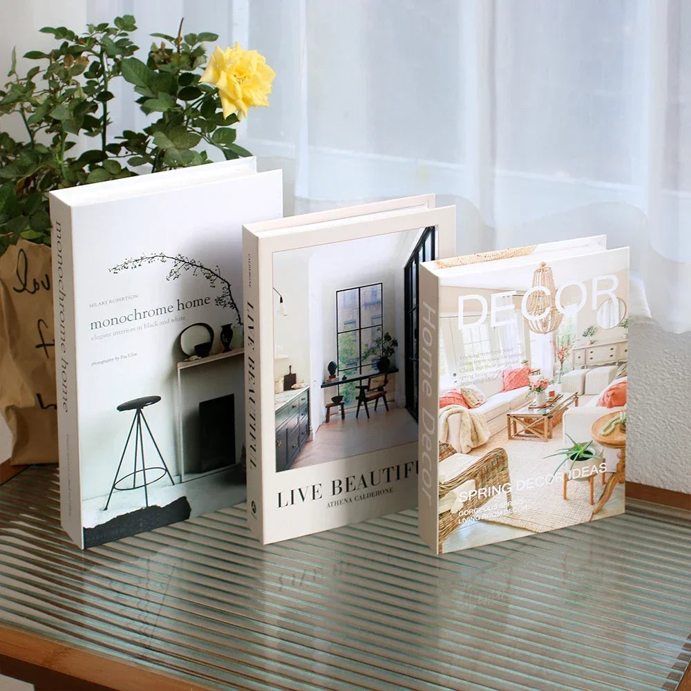 3Pcs Fashion Decorative Books – Modern Coffee Table Accent
