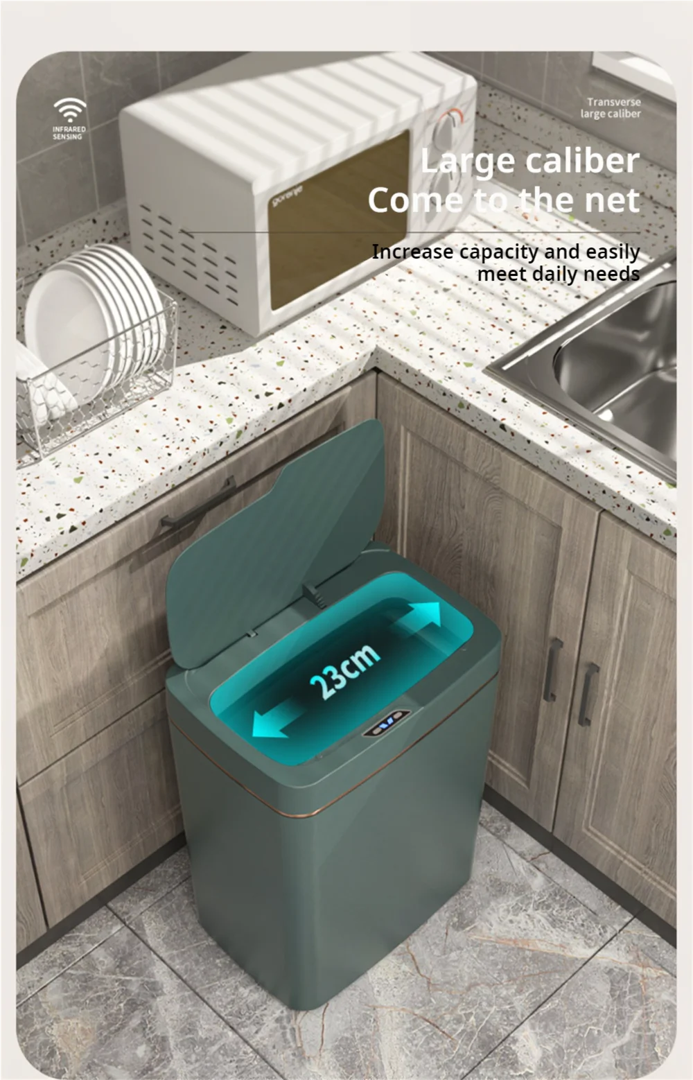 Smart Sensor Bathroom Trash Can – 15L Touchless with Automatic Bagging