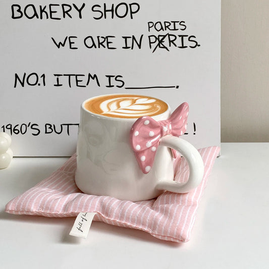 Polka Dot Bow Mug – Pink Edition 🎀