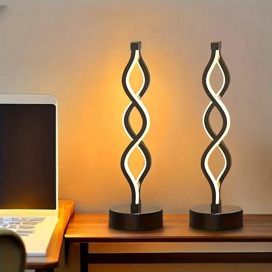 Waveform LED Table Lamp – Modern USB-Powered Light for Cozy Corners