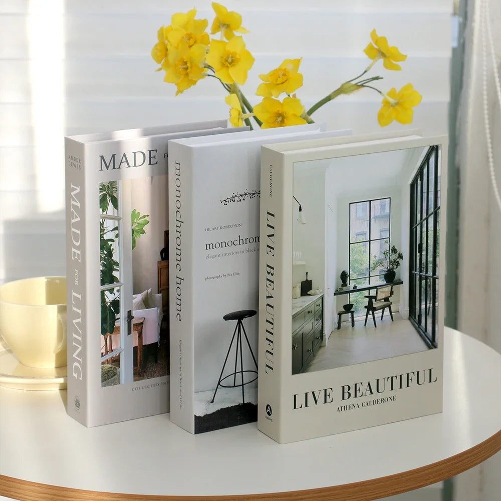 3Pcs Fashion Decorative Books – Modern Coffee Table Accent