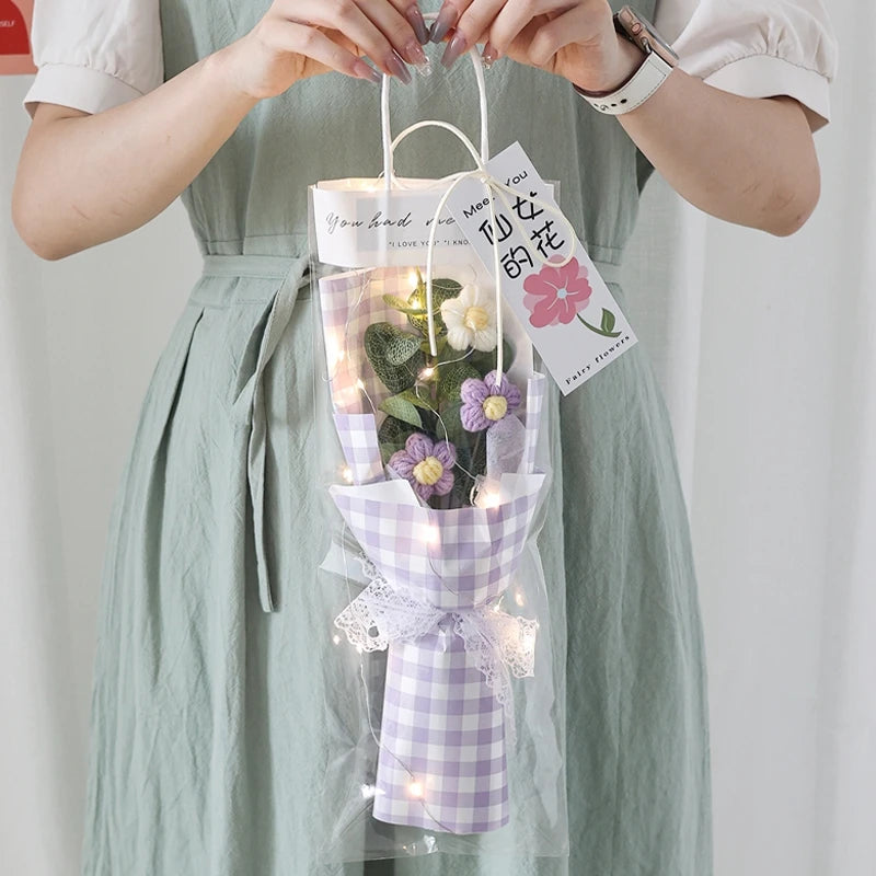 Crochet LED Flower Bouquet – Handmade Graduation & Wedding Gift