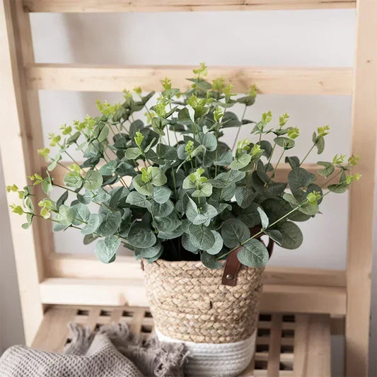 20PCS Artificial Eucalyptus Stems – Silver Dollar Leaf Picks for Bouquets & DIY Floral Decor